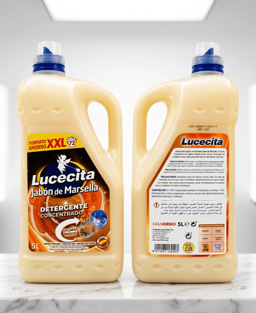Lessive liquide concentrée 72 lavages Lucecita savon de Marseille format XXL (5L)