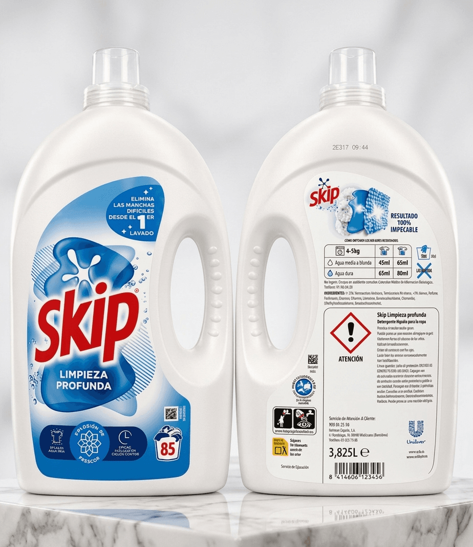 Lessive liquide Skip 85 lavages nettoyage profond élimine les taches