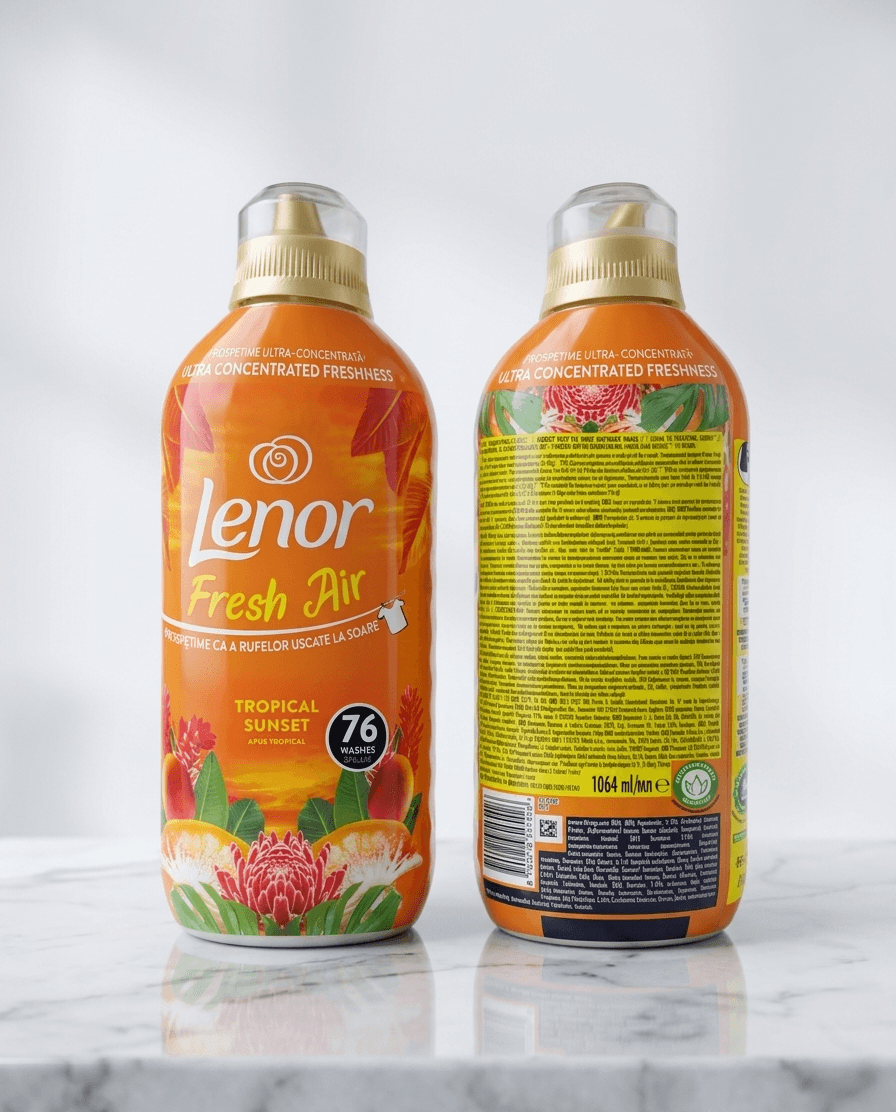 Adoucissant liquide Lenor fresh air tropical sunset 76 lavages (1064ml)