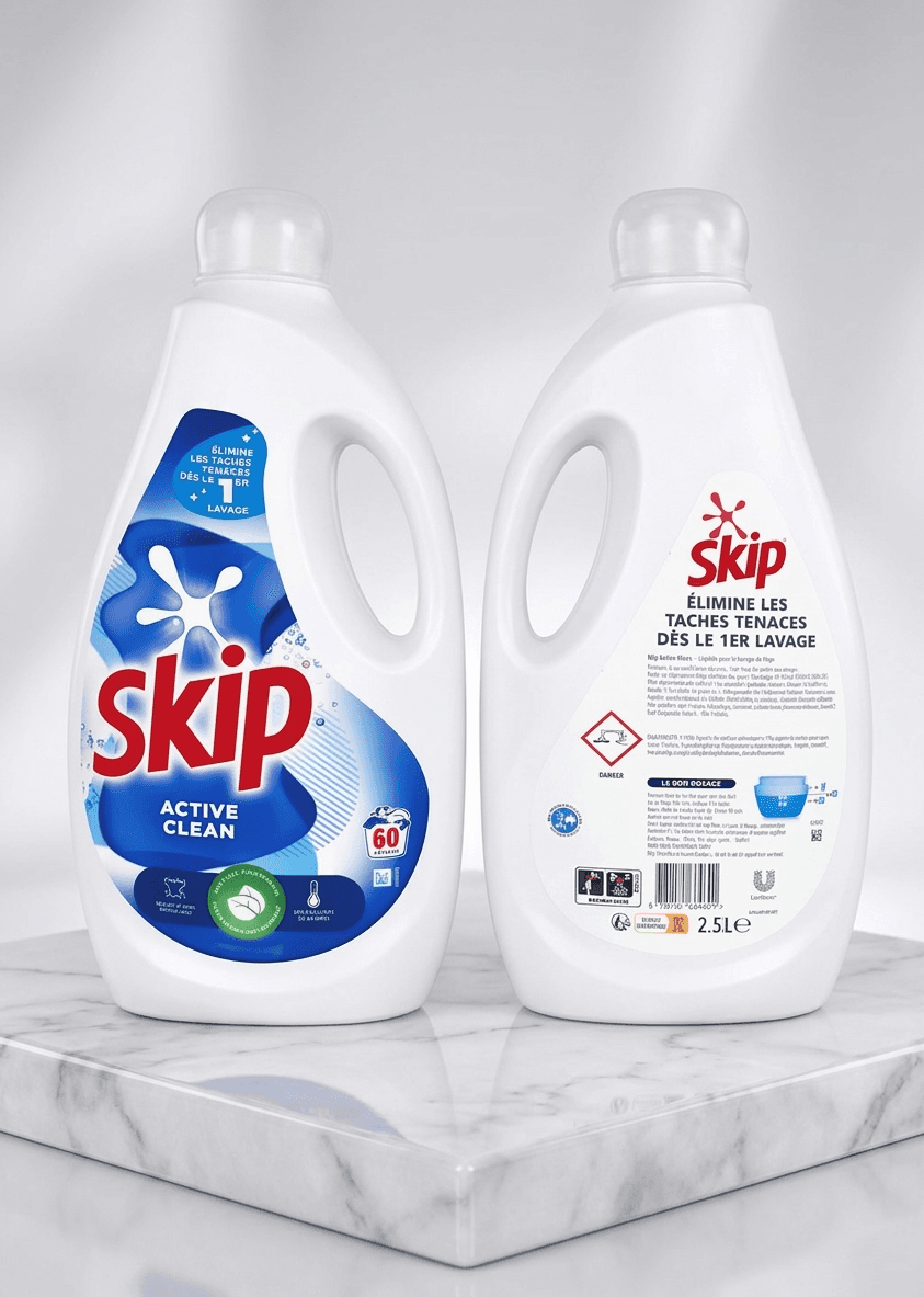Lessive liquide Skip Active Clean 60 lavages haute performance (2,5L)
