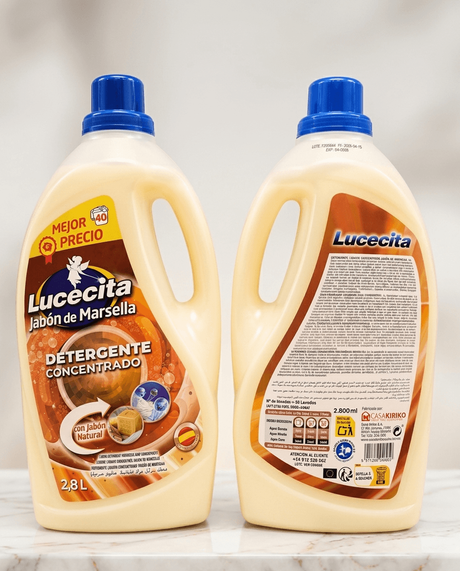Lessive liquide concentrée 40 lavages savon de Marseille Lucecita (2,8L)