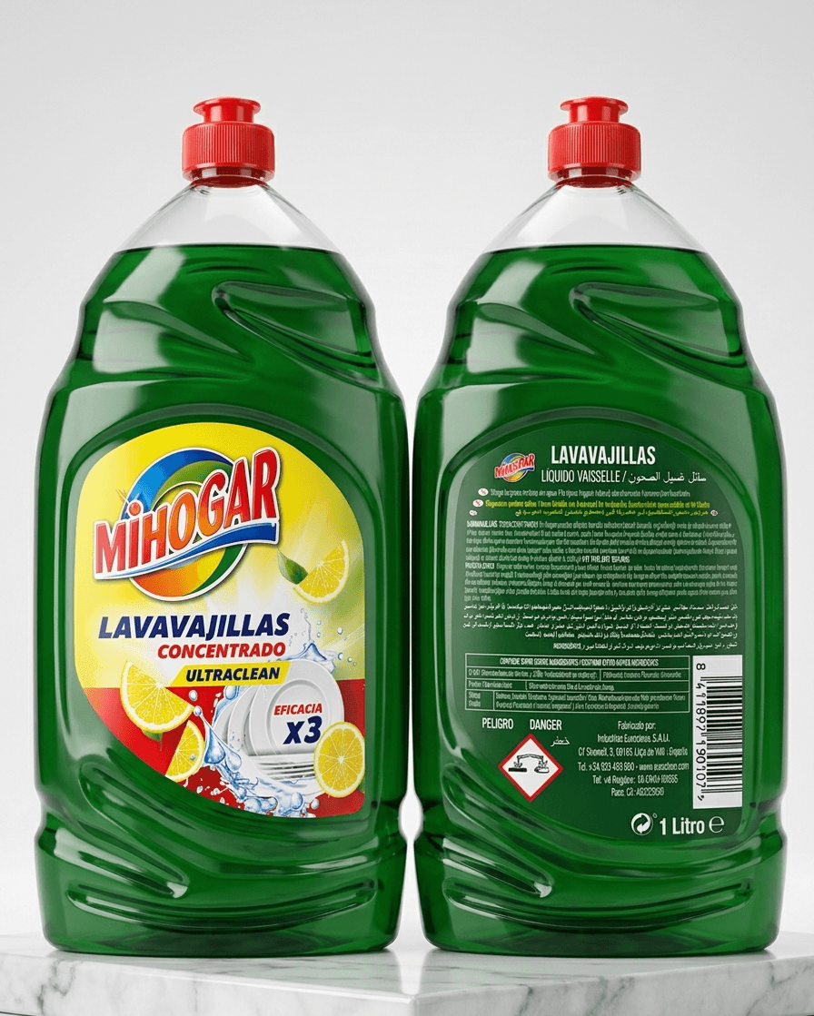 Liquide vaisselle concentré Mi Hogar Ultraclean efficacité x3 au citron (1L)