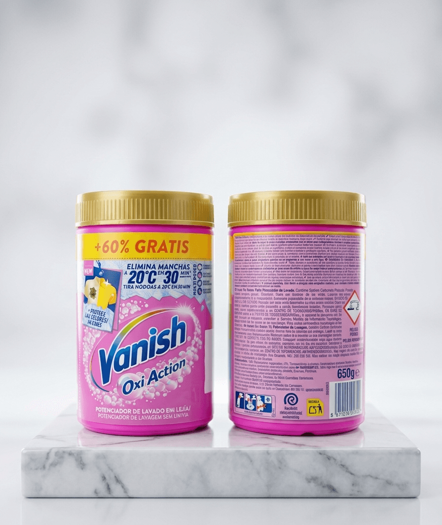 Détachant textile Vanish Oxi Action booster de lavage sans javel (650g)