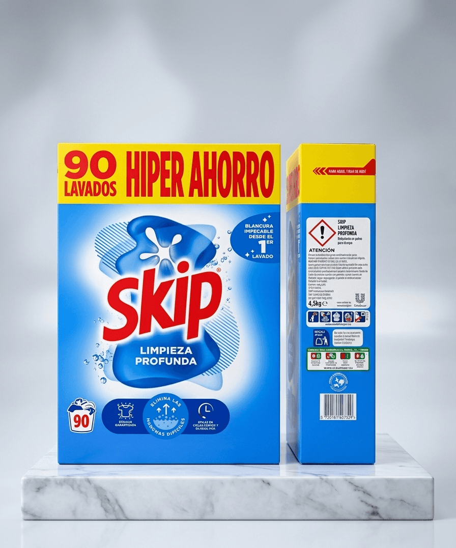 Lessive en poudre Skip Limpiza Profunda 90 lavages haute efficacité (4,5kg)
