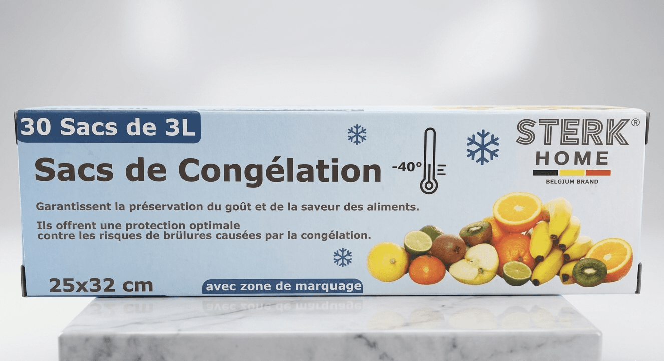 30 Sacs de congélation de 3L